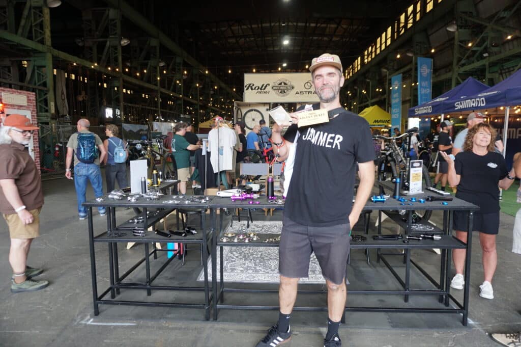 James Newman from Jammer Bikes finding and winning a Golden Ticket